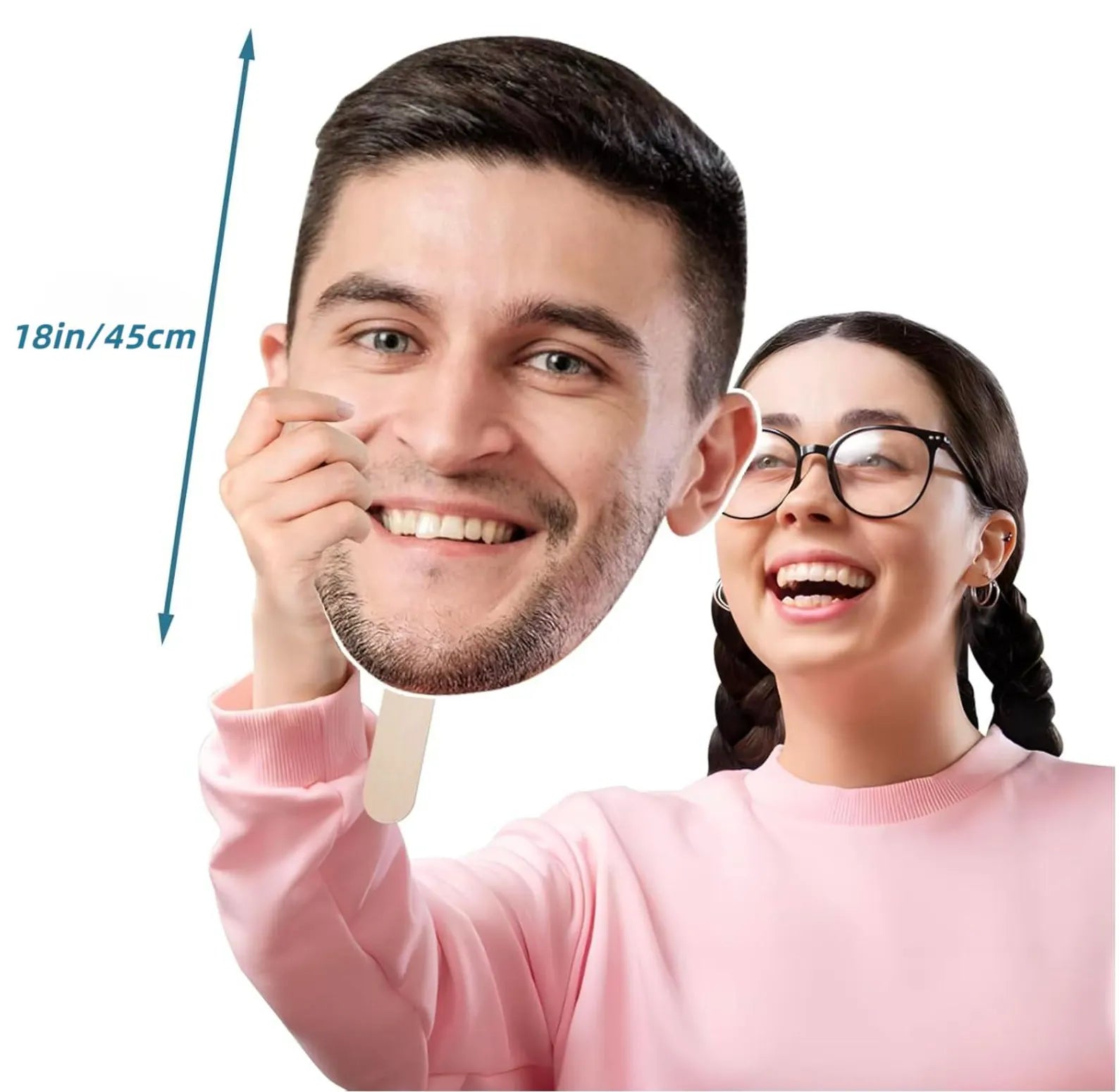 Custom Big Head on a Stick, Funny Face Cutout for Wedding, Birthday Party, Bachelorette, Waterproof Plastic Photo Prop