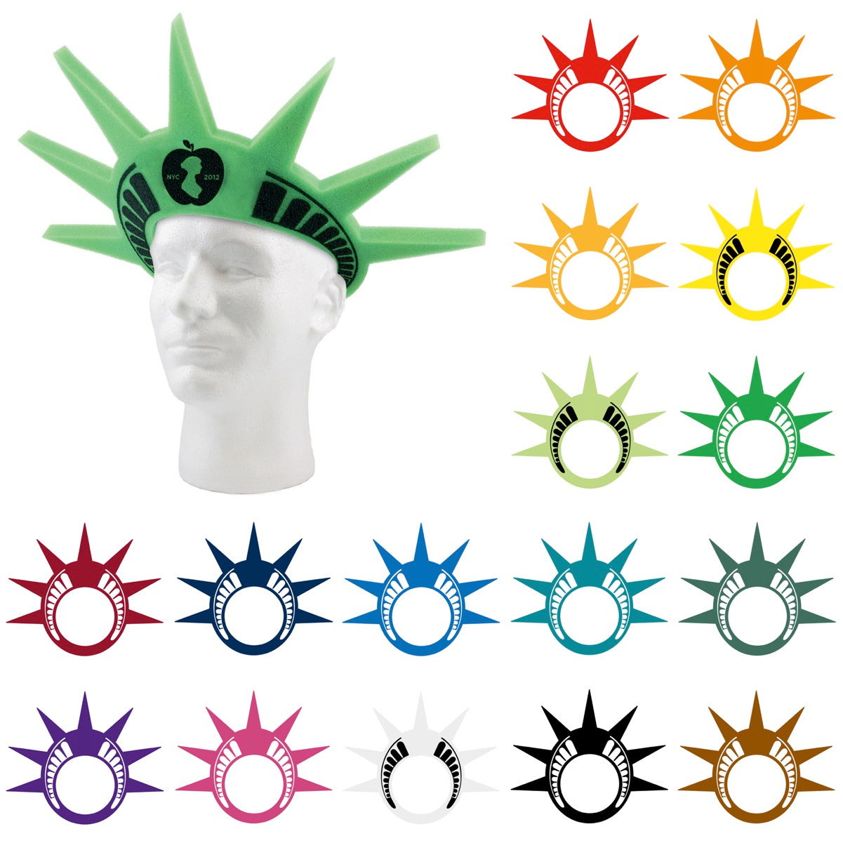Custom Print Statue of Liberty Crown Visor - American Culture Parade & Tourist Souvenir Prop